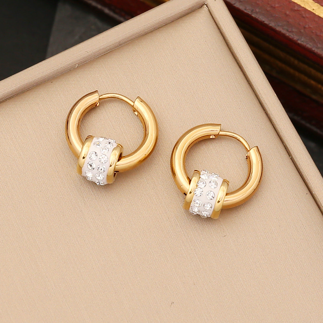 Pendientes De Acero Inoxidable Con Diamantes Completos al por mayor